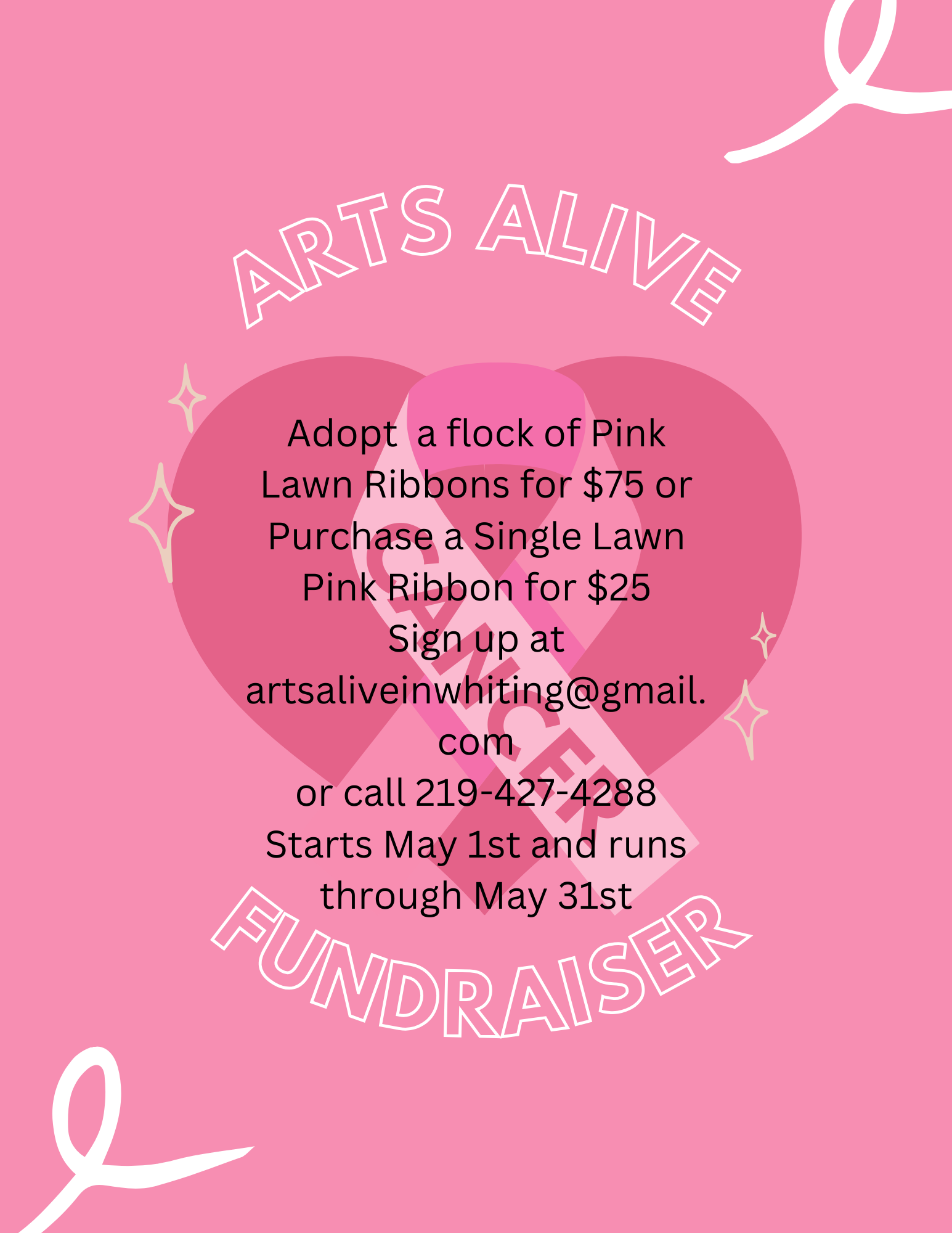 Adopt a Flock of Pink Lawn Ribbons